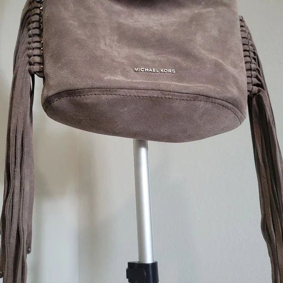 Michael Kors Taupe Suede Crossbody Bag - Picture 3 of 4